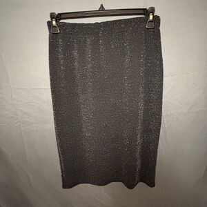 Emory Rose Black Sparkle Knee-Length Pencil Skirt for Cocktail